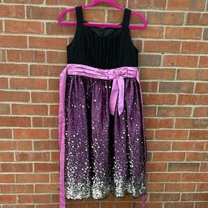 Love Kids Dress - Black and Purple with Pink Accents